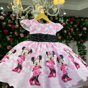 Vestido Tematico Luxo Minnie/Minie Rosa