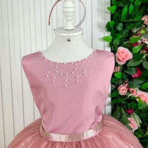 Vestido Enjoy Infantil Longo Regata Rosê