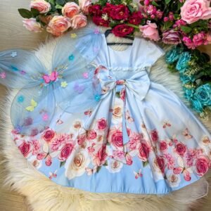 Vestido Giovanella /Giovanela Azul Bebe Borboletas
