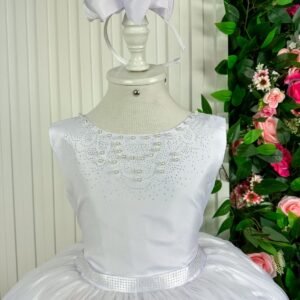 Vestido Enjoy Infantil Longo Regata Branco