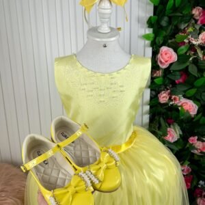 Vestido Enjoy Infantil Longo Regata Amarelo