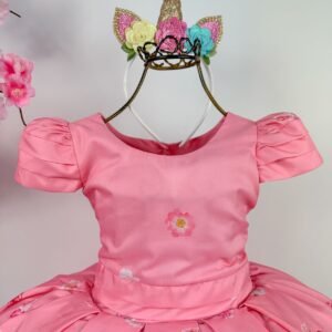 Vestido Bella Child Infantil Rosa Unicórnios