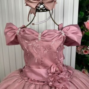 Vestido Marie Longo Manga Princesa Rose