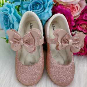 Sapatilha Flor Di MIla Baby Nude - Rose Gliter