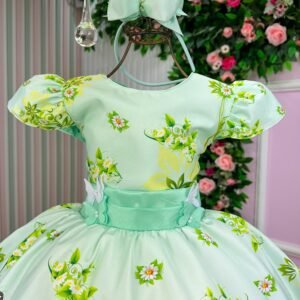 Vestido Temático Luxo Tiana A Princesa e o Sapo