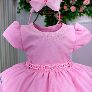 Vestido Infantil Menina Bonita Bosque Encantado Rosa