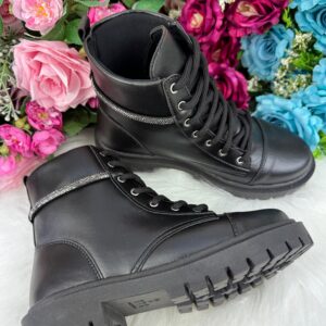 Bota/Coturno Ousadia Preta Adulta Strass