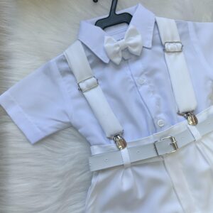 Conjunto Miss Cherry Meninos Social Shorts Ravi Branco