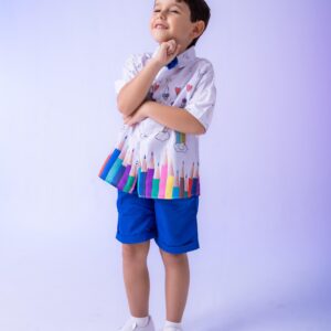 Conjunto Miss cherry Meninos - Lapis Aquarela Azul ABC