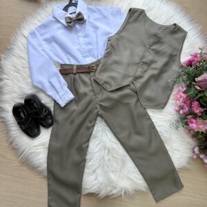 Conjunto Miss Cherry Social Leonardo Colete Verde Militar