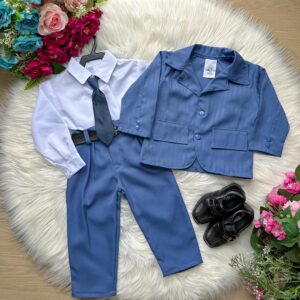 Conjunto Miss Cherry Social Terno Gael Azul