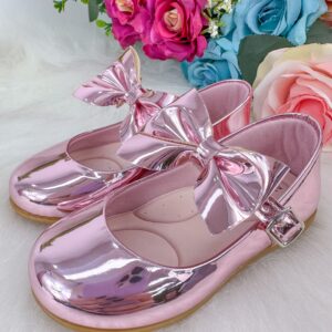 Sapatilha Doce Pe Laço Rosa Metalizado