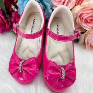Sapatilha Flor Di Mila Pink Laço Com Strass