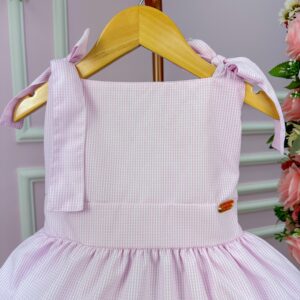 Vestido Banana Club Amelia Xadrez Rosa Bebe