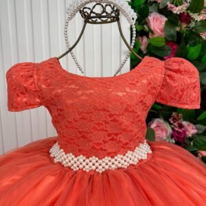 Vestido Enjoy Longo Laura Peito Rendado Terracota