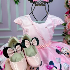 Vestido Infantil Temáticos da Gigi Minnie Minie Rosa