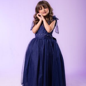 Vestido Marie Longo Mel Azul Petróleo