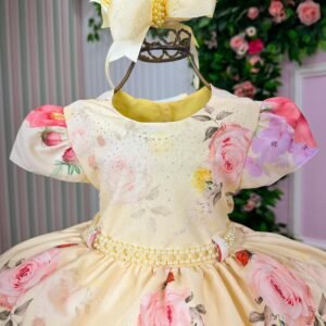 Vestido Menina Bonita Jardim Encantado Loise Amarelo