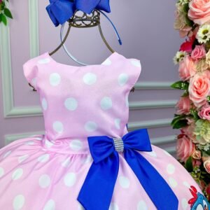 Vestido Tematicos Luxo Galinha Pintadinha Rosa e Azul