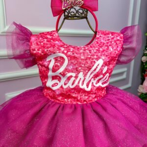 Vestido Ysa Kids Barbie Luxinho Pink