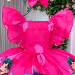 Vestido Temáticos Kids Lilo Stitch Pink