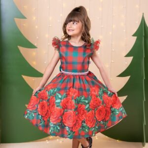 Vestido Marie Eduarda Floral Vermelho - Natal