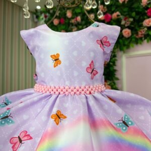 Vestido Ysa Kids Tematicos Dora Aventureira Lilas