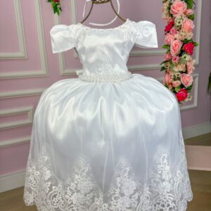 Vestido Enjoy Longo Dani Branco Rendado