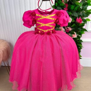 Vestido Bella Child/Fantasia Longa Princesa Pink