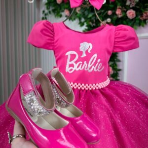 Vestido Mimadine Tematico Barbie Pink Glitter