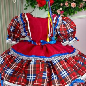 Vestido Bella Child Junino Caipira Luxo Maça do Amor