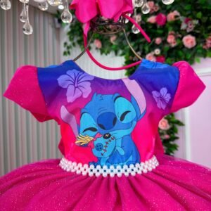 Vestido Ysa Kids Tematicos Lilo Stitch Pink Modelo 4