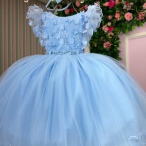 Vestido Menina Bonita Infantil Angelie Azul Bebe