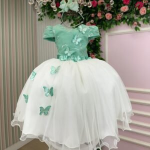 Vestido Vila Lele Juvenil - Midi Sabrina Verde Oliva e Off