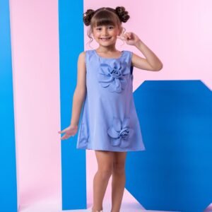 Vestido Blogueirinha Jojo Flor Azul