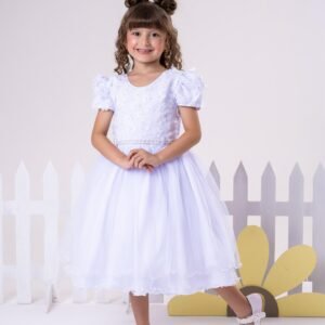 Vestido Menina Bonita Infantil Betania Branco