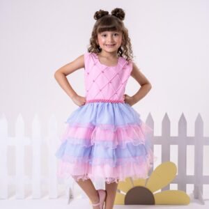Vestido Ysa Kids Lauren Rosa - Colorido - Candy