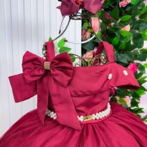 Vestido Banana Club Longo Doce Elegancia Marsala