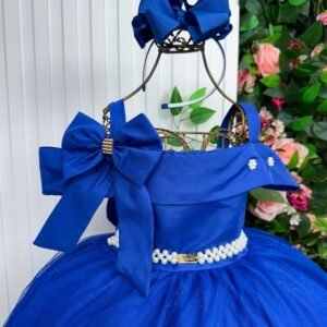 Vestido Banana Club Longo Doce Elegancia Azul Royal