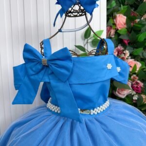 Vestido Banana Club Longo Doce Elegancia Azul Serenity