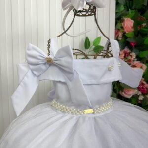 Vestido Banana Club Longo Doce Elegancia Branco