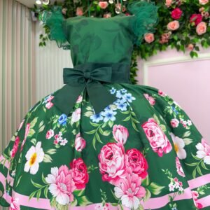 Vestido Marie Flor de Natal Verde
