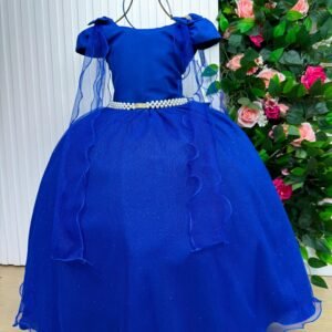 Vestido Banana Club Longo Diamante Azul Royal