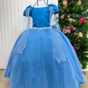 Vestido Banana Club Longo Diamante Azul Serenity