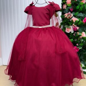 Vestido Banana Club Longo Diamante Marsala