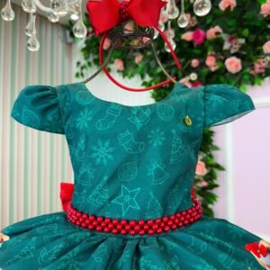 Vestido Banana Club Teddy Natalino Verde