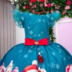 Vestido Marie Floco De Neve Verde - Natal