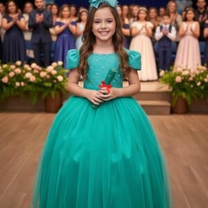 Vestido Enjoy Longo Gabriela Verde Tiffany