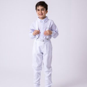 Conjunto Meninos Miss Cherry Leo Suspensorio Branco