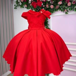 Vestido Bella Child Ravena Vermelho